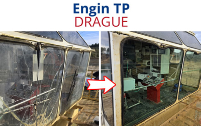 Le spécialiste du remplacement de pare-brise pour les engins TP